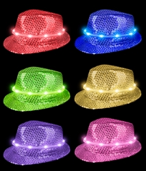 LED Sequin Fedoras | Party Supplies