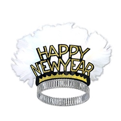 Black and Gold Happy New Year Bird of Paradise Tiaras