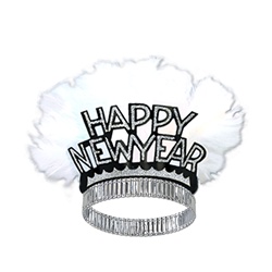 Black and Silver Happy New Year Bird of Paradise Tiaras