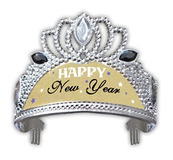 Silver with Gold Crown Tiara | New Year's Eve Party Favors