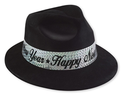Black Fedora with Silver Band | New Year's Eve Party Favors