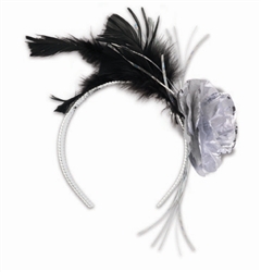 Black Feather, Silver Rose Tiara | New Year's Eve Party Favors