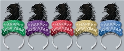Black Plume Feather Assorted Color Tiaras | New Year's Eve Party Favors
