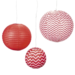 Red Chevron Lanterns | Party Supplies | Party Supplies