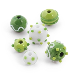 St. Pats Lampwork Round Beads | Party Supplies