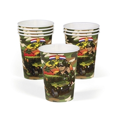 CAMOUFLAGE/ARMY 9OZ CUPS (8PC)