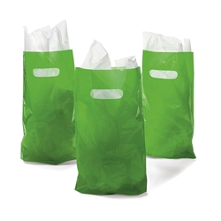 Green Plastic Bags (50pc) | Party Supplies
