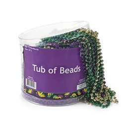 Tub of Mardi Gras Metallic Beads