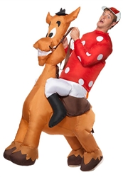 Inflatable Jockey and Horse Costume | Kentucky Derby Party Costume