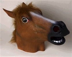 Brown Latex Horse Mask | Kentucky Derby Party Apparel