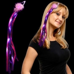 Pink/Purple LED Ribbon Hair Clip | New Year's Eve Party Favors