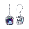 Sterling Silver Square Mystic Topaz Earrings