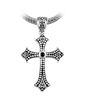 Sterling Silver & Onyx Beaded Beauty Cross Pendant