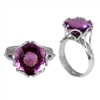 Sterling Silver Faceted Amethyst Ring