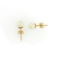 Gold Filled Shell Pearl Ball Studs-7mm