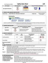 129 Nitrite Indicator Solution SDS