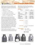 Back Pressure Relief Valves Product Bulletin