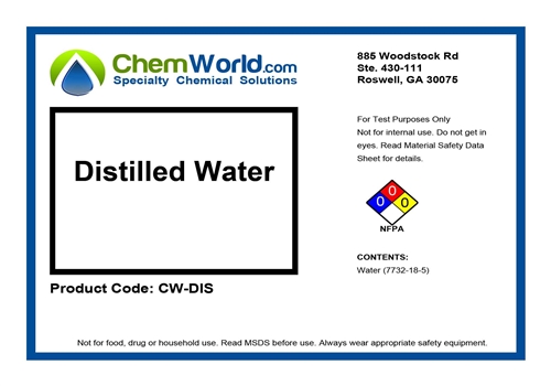 Deionized Water (Technical Grade) - 55 Gallon Drum