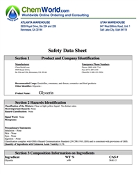 ChemWorld Glycerin SDS