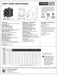 Stenner Econ T Series Spec Sheet