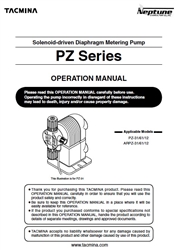 Neptune PZ Series Operation Manual