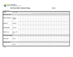 Hot Water Boiler Testing Log Sheet