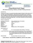 ChemWorld ALK CLEAN Technical Information