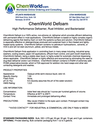 ChemWorld PAINT DEFOAM Technical Information