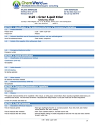 SDS Green Food Grade Colorant