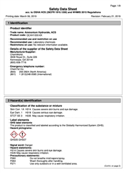 SDS Ammonium Hydroxide