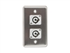 OSP D-2-2PCB Stainless Steel Duplex Wall Plate with 2 Powercon B Grey Connectors