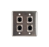 OSP Quad Wall Plate with 4 Tactical Ethernet Pass-through Connectors Q-4-4E