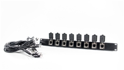 Elite Core 8 Channel Ethernet Rack Case Panel w/8 RJ45 Breakout w/Covers (8) Cat5E Cables