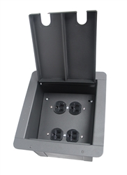 Elite Core Recessed Pocket Audio Stage Floor Box with Quad AC Outlets