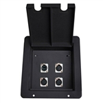 Elite Core Stage Recessed Pocket Audio Floor Box with 3 XLR Mic & 1 ethercon RJ45 Connectors