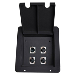 Elite Core Stage Recessed Pocket Audio Floor Box with 3 XLR Mic & 1 ethercon RJ45 Connectors