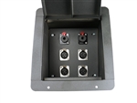Elite Core Recessed Pro Audio Stage Floor Box with 4 XLR and 2 1/4" Connectors