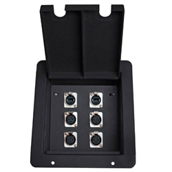 Elite Core Stage Pro Audio Floor Box with 4-XLR & 2 Ethercon Connectors