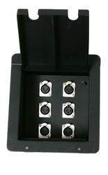 Elite Core Recessed Metal Stage Pro Audio Floor Box with 6 XLR Mic Connectors