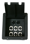 Elite Core Recessed Metal Stage Pro Audio Floor Box With 6 XLR and 2 Speakon Connectors