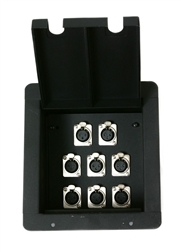 Elite Core Recessed Stage Pro Audio Floor Box with 8 -XLR Connector Plug