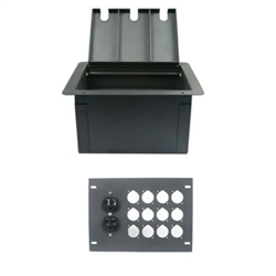 Elite Core Recessed Floor Box With 12 D Holes and Duplex AC Outlet