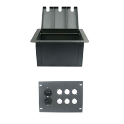 Elite Core Recessed Floor Box With 6 D Holes and Duplex AC Outlet