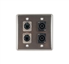 OSP Quad Wall Plate w/ 2 Tactical Ethernet Pass-through & 2 Speakon connectors