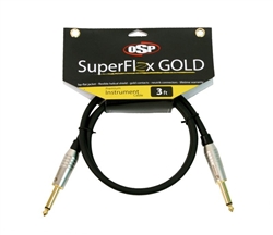 OSP SuperFlex GOLD Premium Instrument Cable 3 Ft