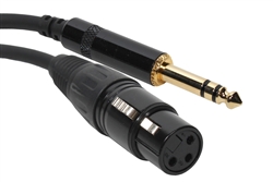 SuperFlex GOLD Patch Cable, XLR Female to TRS - 3' Length