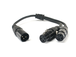 SuperFlex GOLD 1â€™ ft Y Patch Cable (2) XLR Female to (1) XLR Male