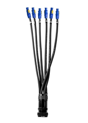 Elite Core SOCAPEX 19 PIN to  6 Channel PowerCON A (Blue) Connectors 5 ft Breakout Cable, SOCO-BO-A-5