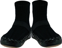 Konfetti Black Cable Knit Moccasins