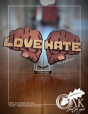 Love-Hate Embroidered Patches